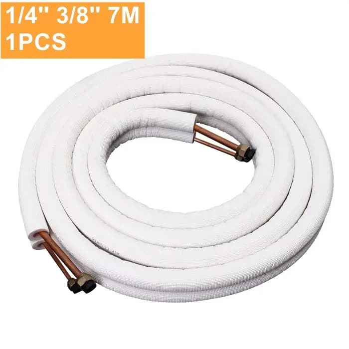 Tuyaux de climatiseur en cuivre isolé, paire de raccords de tuyaux, ligne fendue, ensemble de fils d