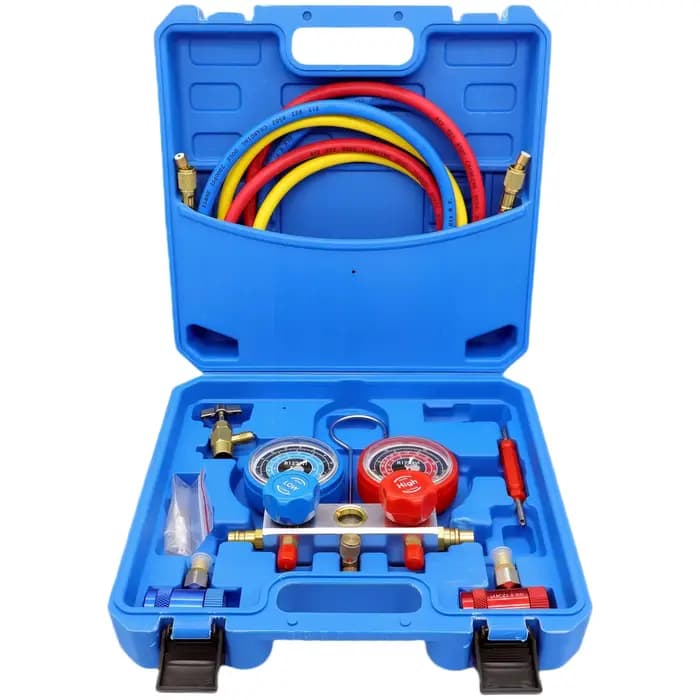 Kit de manomètre pour collecteur de réfrigérant pour la recharge de climatisation automobile avec ré