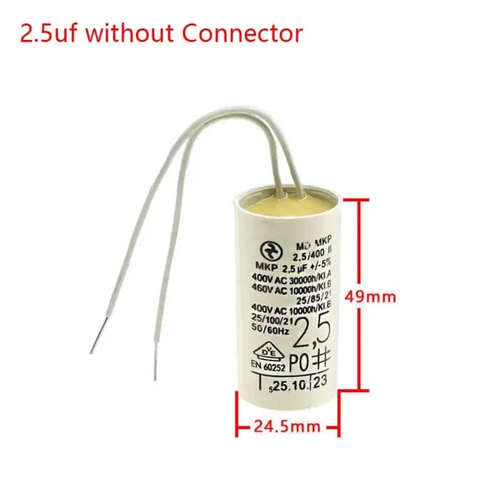 Condensateur de pompe à eau pour chaudière 2uF 2.5uF 2.6uF 3uF, 1 pièce, mural avec connecteur, pour