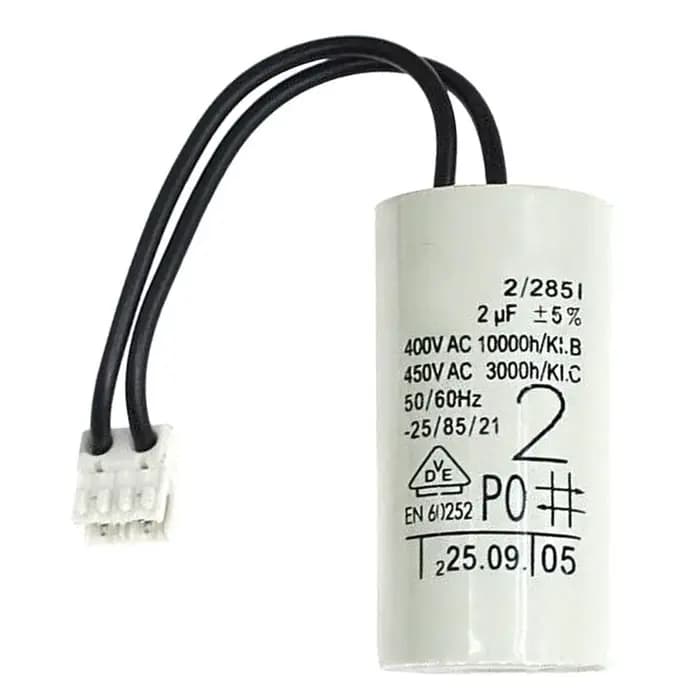 Condensateur de pompe à eau pour chaudière 2uF 2.5uF 2.6uF 3uF, en plastique et métal avec connecteur, pour moteur de circulation, montage mural - 1 pièce