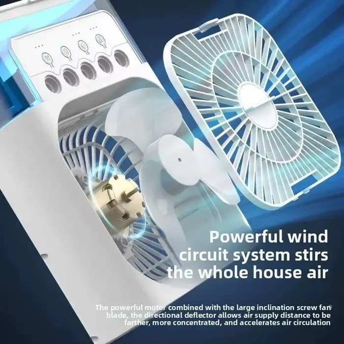Xiaomi 3in1 Fan Air Conditioner Household Mini Air Cooler Led Night Light Portable Humidifier Air Adjustment Fan Office Home Fan