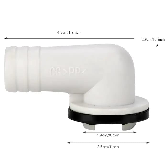 Connecteur de sortie de drain de climatiseur à angle droit pour système de climatisation résistant à la corrosion et à la chaleur adapté à la plupart des types de climatiseurs pour un drainage efficace et facile à installer