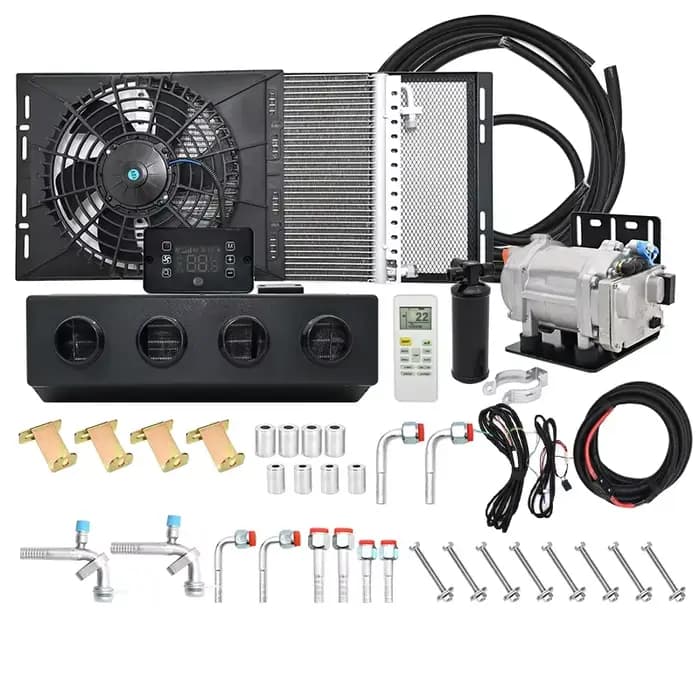 Climatiseur universel 12V/24V sous tableau de bord pour camions autobus et camping-cars installation facile chauffage climatisation durable
