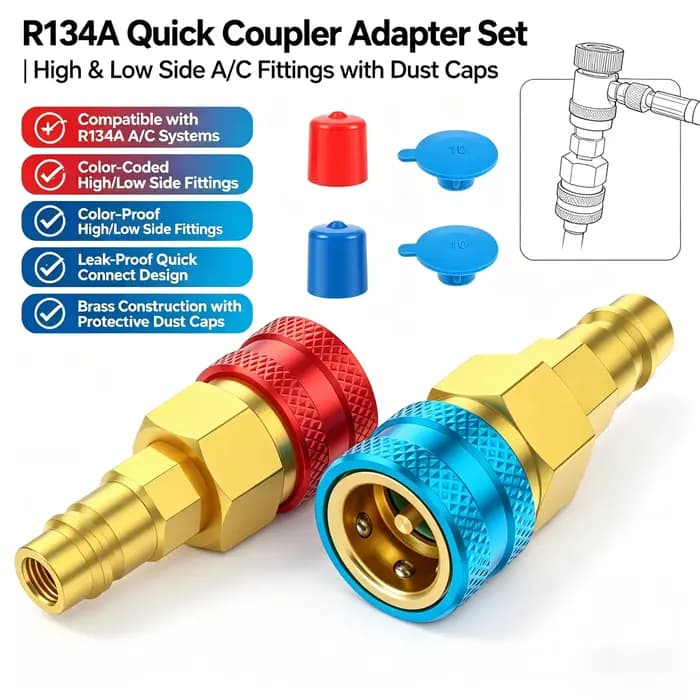 Connecteurs rapides pour climatiseur, 2 pièces, adaptateurs R1234YF/R12 à R134A, raccords pour climatisation automobile, outils automobiles