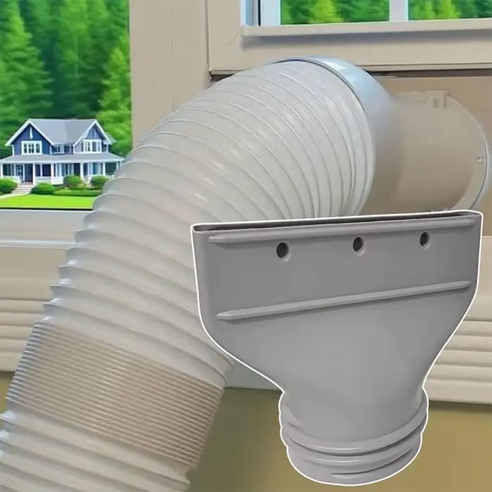 Adaptateur de tuyau plat pour les solutions de climatisation et d'échappement pour une installation facile avec languettes de verrouillage pour un fixation sécurisée