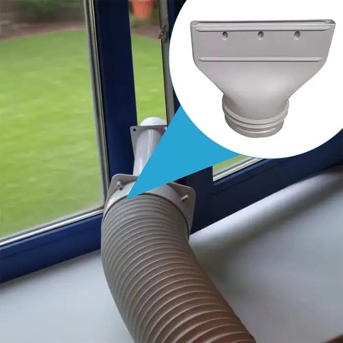 Adaptateur de tuyau plat pour les solutions de climatisation et d'échappement pour une installation facile avec languettes de verrouillage pour un fixation sécurisée