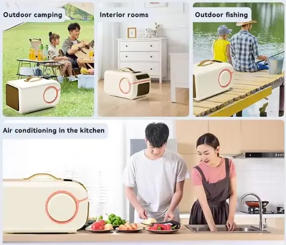 Climatiseur Portable Compact Mini Déshumidificateur Fonctionnel pour Camping Refroidisseur d'Air pour Petits Espaces Usage Maison Voiture Garage RV