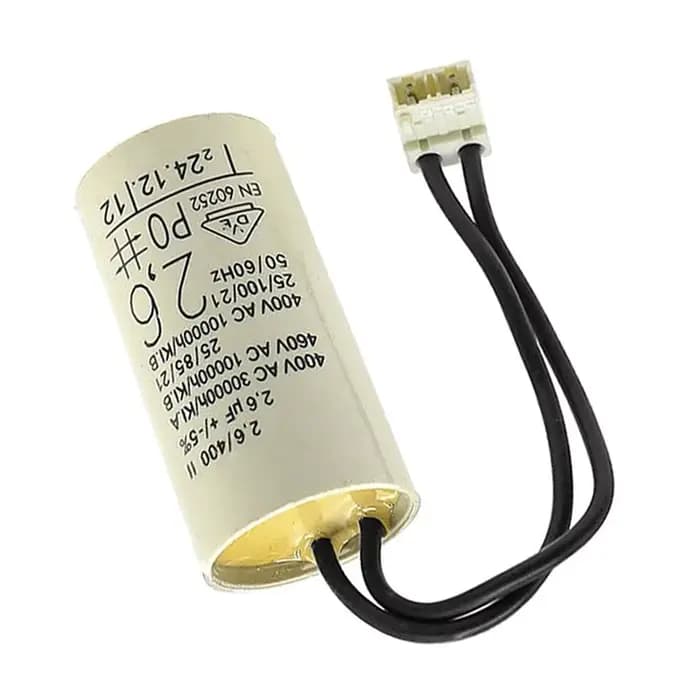 Condensateur de pompe à eau pour chaudière 2uF 2.5uF 2.6uF 3uF, en plastique et métal, à montage mural, pour moteur de circulation avec connecteur (1 pièce)
