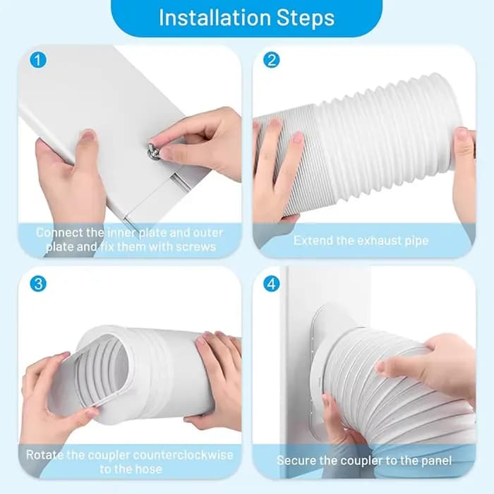 Kit de ventilation de fenêtre de climatiseur Portable avec tuyau d'échappement de 5