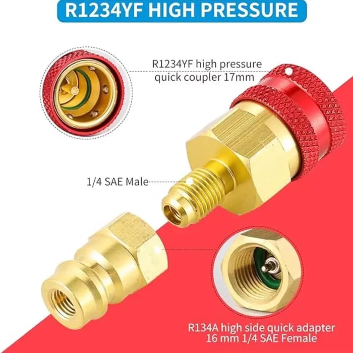 Connecteur rapide de climatisation R1234YF/R12 à R134A, adaptateurs de connecteurs rapides, accessoires de voiture AC, outils, 2 pièces