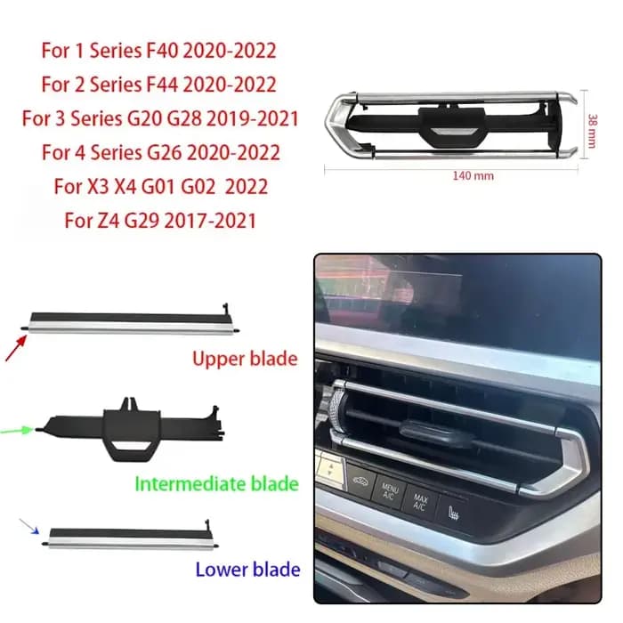 Kit de réparation de grille de sortie de ventilation de climatiseur central de tableau de bord de voiture gauche et droite pour BMW série 2 3 4 Z4 F40 F44 G20 G28 G29 G01