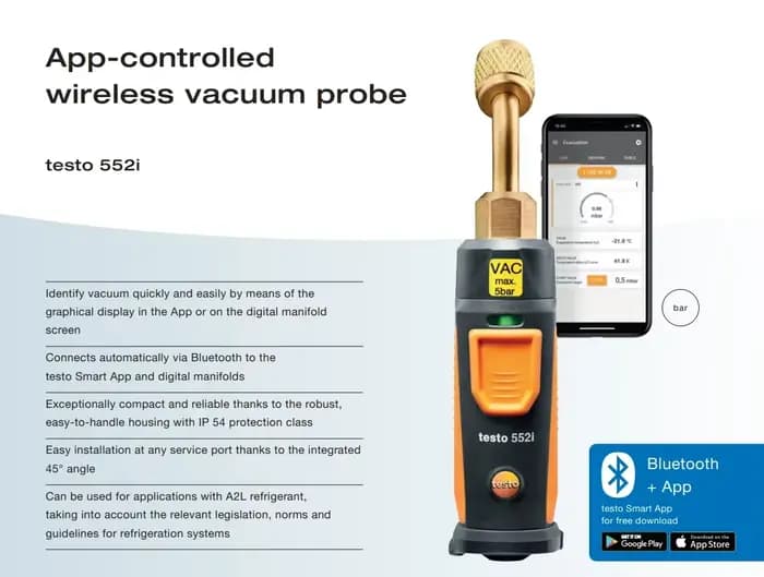 Testo 552i Sonde à vide sans fil