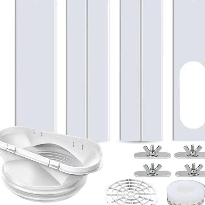 (AT52) Kit de fixation pour fenêtre de climatiseur portable, joint universel 2-en-1 pour fenêtre, kit de joint d'étanchéité pour