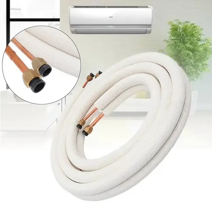 1/2/3/4/7m tuyau en cuivre isolé 1/4 ''3/8'' tuyaux de climatiseur raccords paire bobine Tube ligne fendue fil ensemble