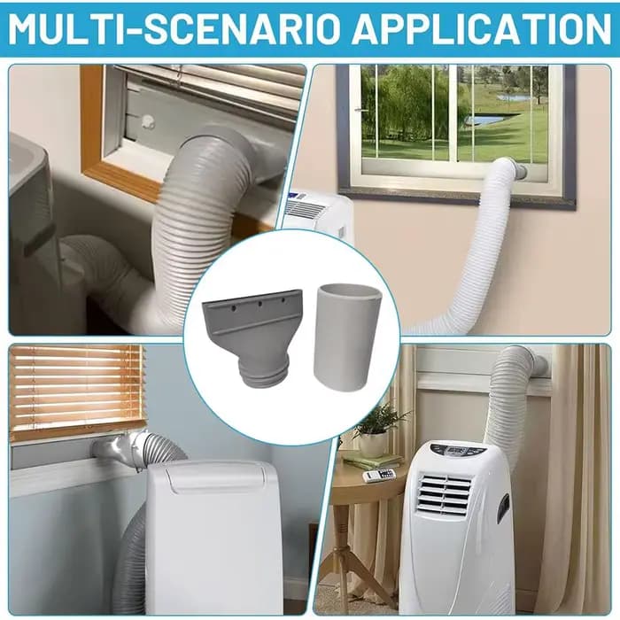 Tuyau d'évacuation plat 15cm pour climatiseur mobile connecteur interface tuyau fenêtre embout plat design compact facile à installer pour ventilation serre et autres usages spéciaux