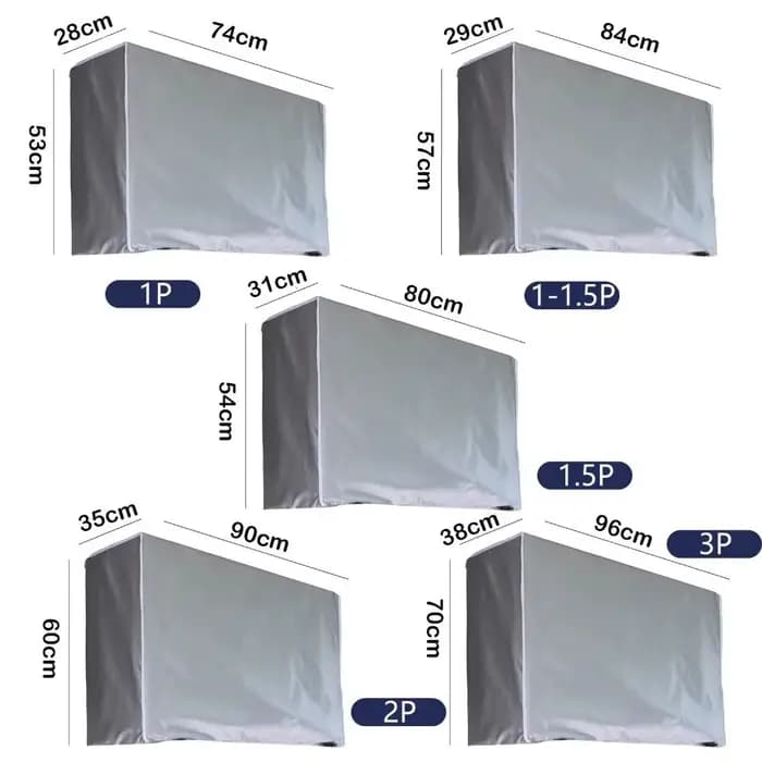 Housse de climatisation imperméable argentée multi-tailles