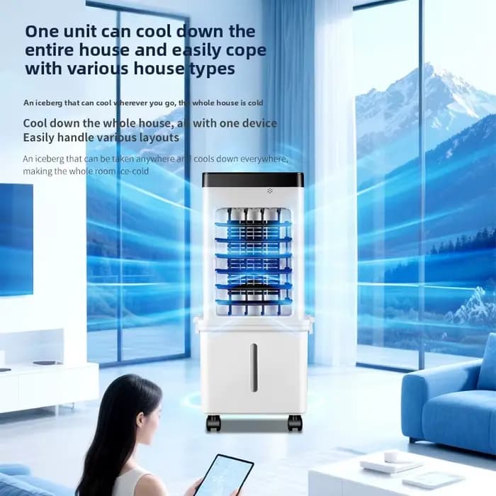 Refroidisseur d'air évaporatif 3-en-1 avec réservoir d'eau de 15 L pour un refroidissement portable