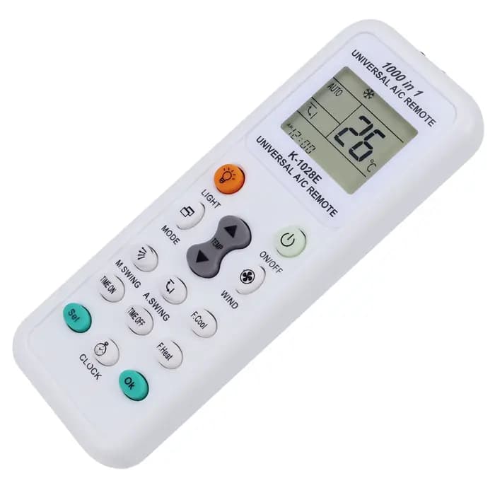 Climatiseur universel K-1028E Télécommande A/C Compatible Gree Midea Toshiba Haier Daikin Hitachi Sharp Panasonic Sanyo Occasions Spéciales Contrôle Intuitif Interface Ergonomique