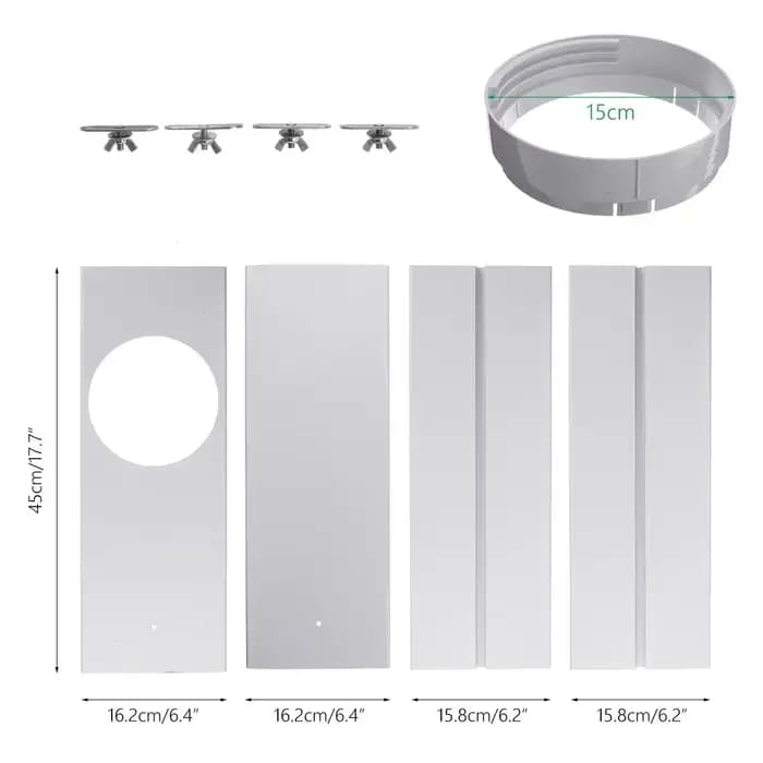 Kit de fenêtre de climatiseur portable, plaque marketréglable, pare-vent, connecteur adaptateur, acc