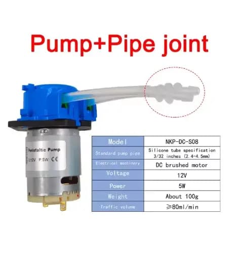 Pompe péristaltique miniature auto-amorçante 12V N-K-P, micro-pompe de circulation, 5W, tube en sili