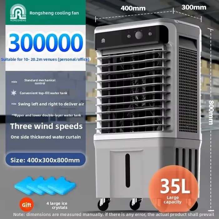 Ventilateur rafraîchisseur d'air Ronshen 220V, ventilateur évaporatif portable avec bac à glace pour