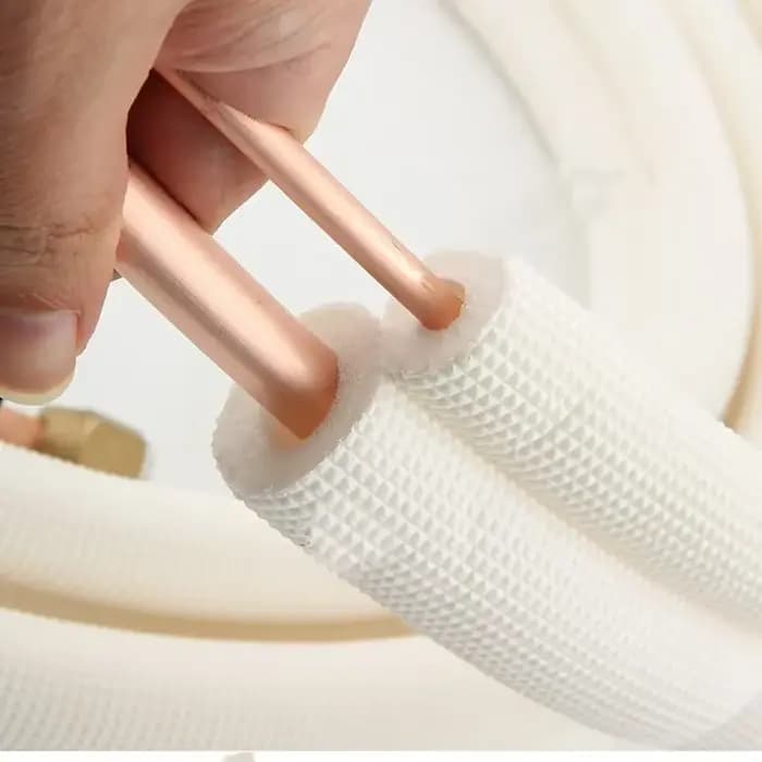 Tuyau de cuivre pour climatiseur de 2/3/4/5/7 mètres, isolé en mousse, avec raccords 1/4'' et 1/2'',