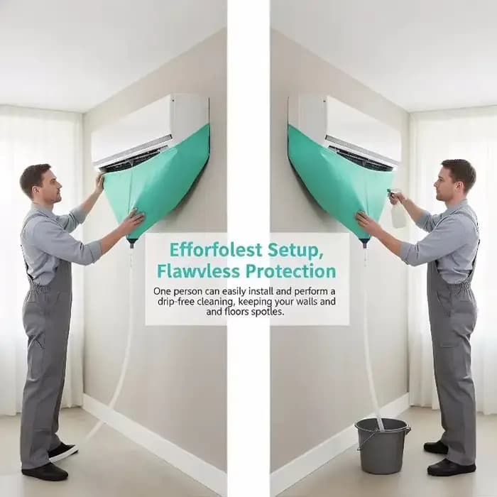 Kit de nettoyage de climatiseur avec housse anti-fuite