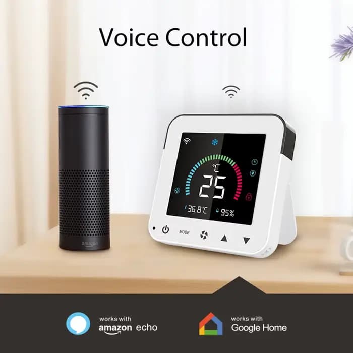 Thermostat WiFi pour climatiseur alimentation USB écran tactile LCD contrôleur infrarouge compatible Google Home Alexa occasion spéciale contrôle de la température et de l'humidité chambre salon bureau