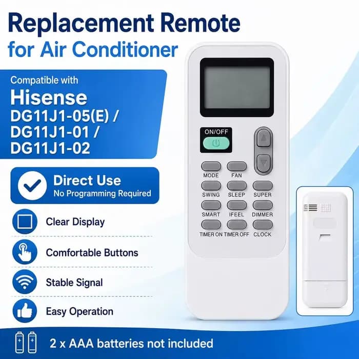 Télécommande de remplacement pour climatiseur Hisense DG11J1-05(E) DG11J1-01 DG11J1-02