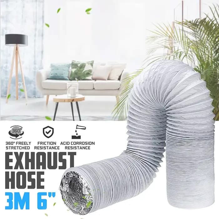 Tuyau de ventilation flexible en aluminium 3mètres pour climatisation et système d'air évent usage industriel et domestique