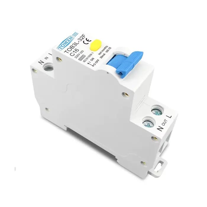 Disjoncteur différentiel automatique RCBO 1P+N 6KA 18MM 230V 50/60Hz avec protection contre les surintensités et les fuites de courant
