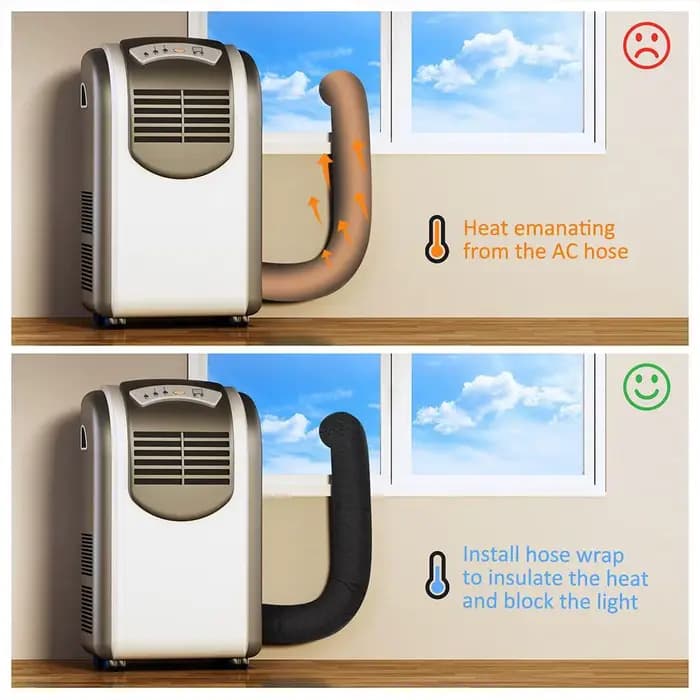 Housse isolante pour tuyau de climatiseur portable
