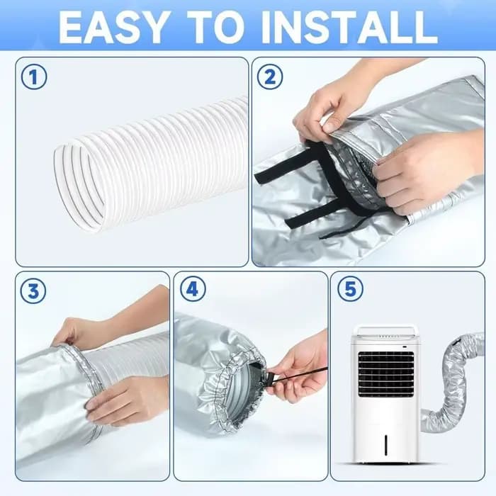 Housse de tuyau de climatiseur en matériau imperméable isolation thermique réglable anti-poussière économie d'énergie pour automobile occasion spéciale