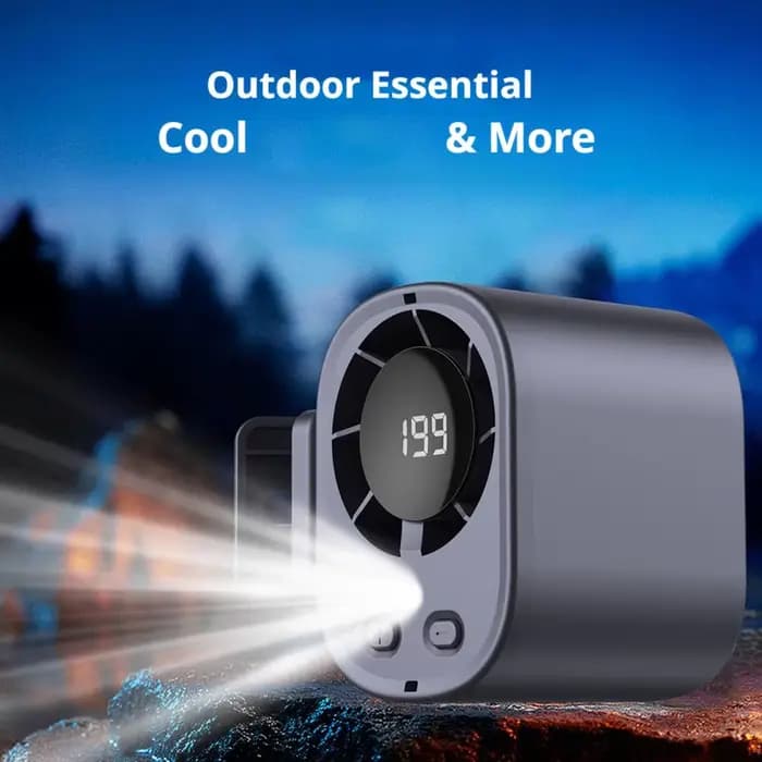 Ventilateur de climatisation portable à clipser pour voiture avec écran LED, rotation à 360°, rechargeable par USB, pour bureau, voiture, extérieur