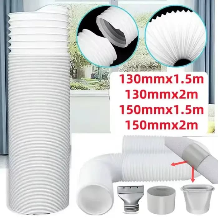Tuyau d'évacuation flexible portable pour climatiseur mobile polypropylène 1,5/2 mètres adapté à toutes les pièces occasions spéciales