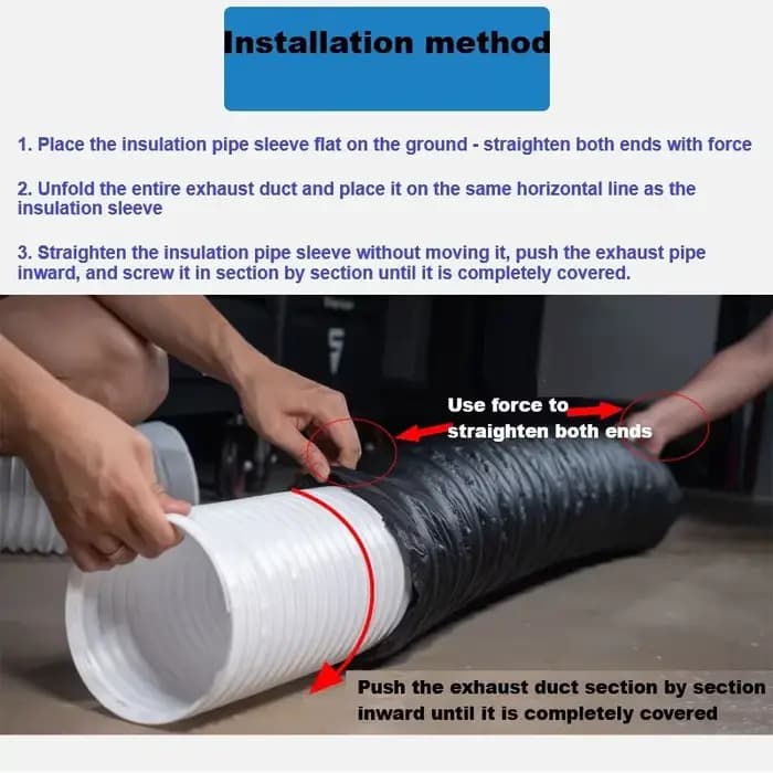 Manchon d'évacuation pour climatiseur mobile extension de tuyau de climatisation isolation thermique réduction de température efficacité énergétique pour foyer bureau magasin