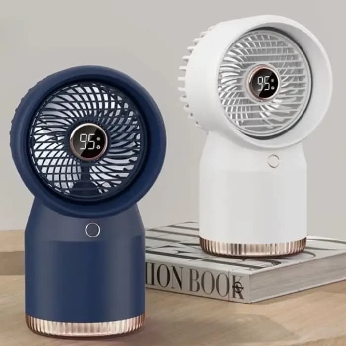 Ventilateur de bureau climatiseur rechargeable portable avec écran numérique