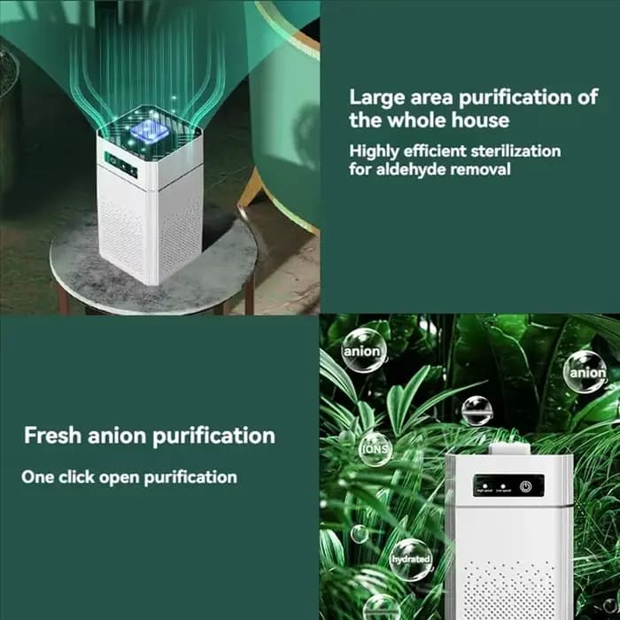 Purificateur d'air HOMEFISH avec fonction aromathérapie pour maison voiture cuisine portable avec filtre remplaçable et source d'énergie solaire USB