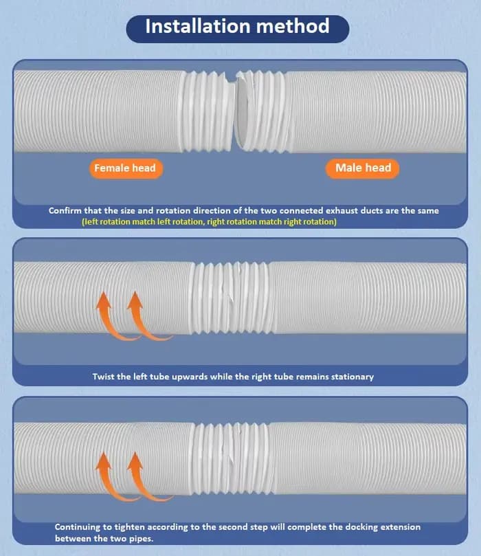 Tuyau d'Évent Flexible PP pour Climatisation Mobile