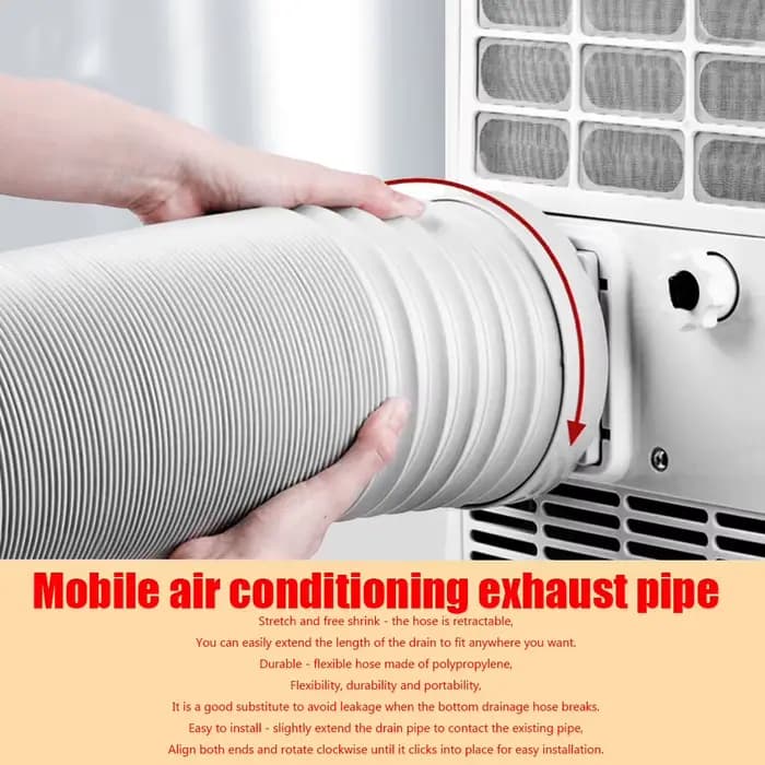 Tuyau flexible universel pour climatiseur portable en polypropylène pour ventilation fluide et efficace à domicile et en déplacement