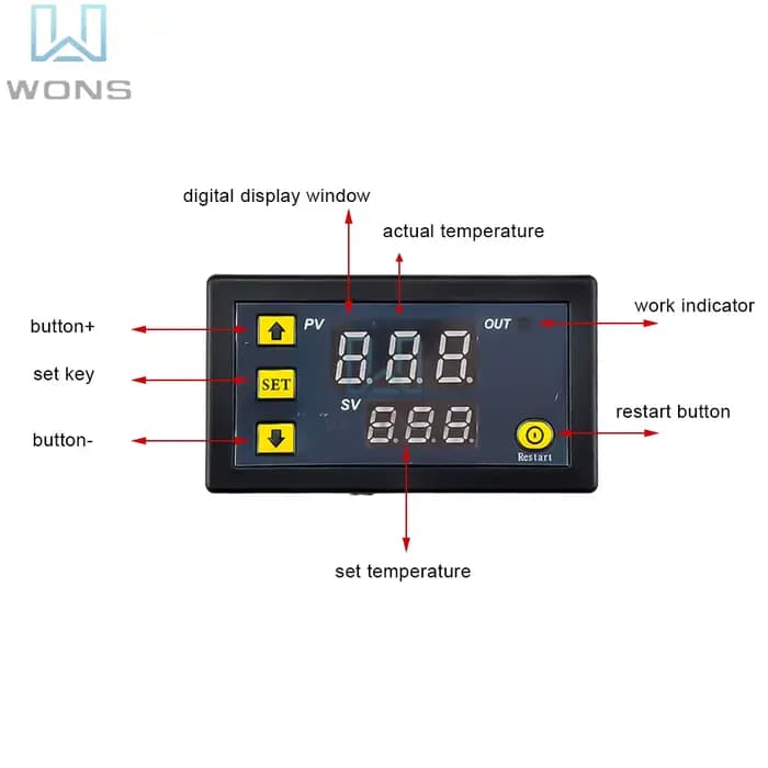 Thermostat numérique avec contrôle de la chaleur et du refroidissement