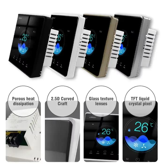 Tuya WiFi climatisation centrale FCU pompe à chaleur Hvac Thermostat intelligent pour le travail à domicile avec lunettes Alexa
