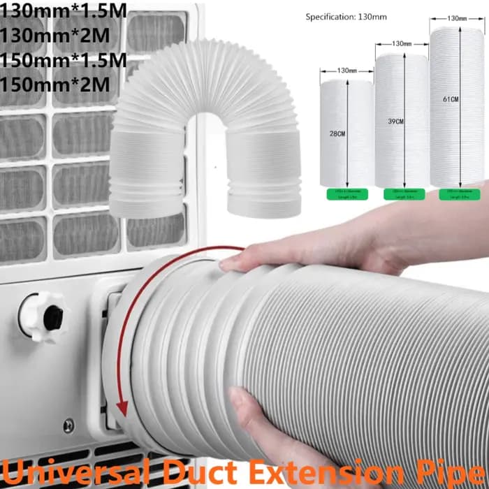 Tuyau d'évacuation flexible en polypropylène pour climatiseur mobile, installation facile, compatibilité universelle, évacuation sûre et efficace pour maison et bureau