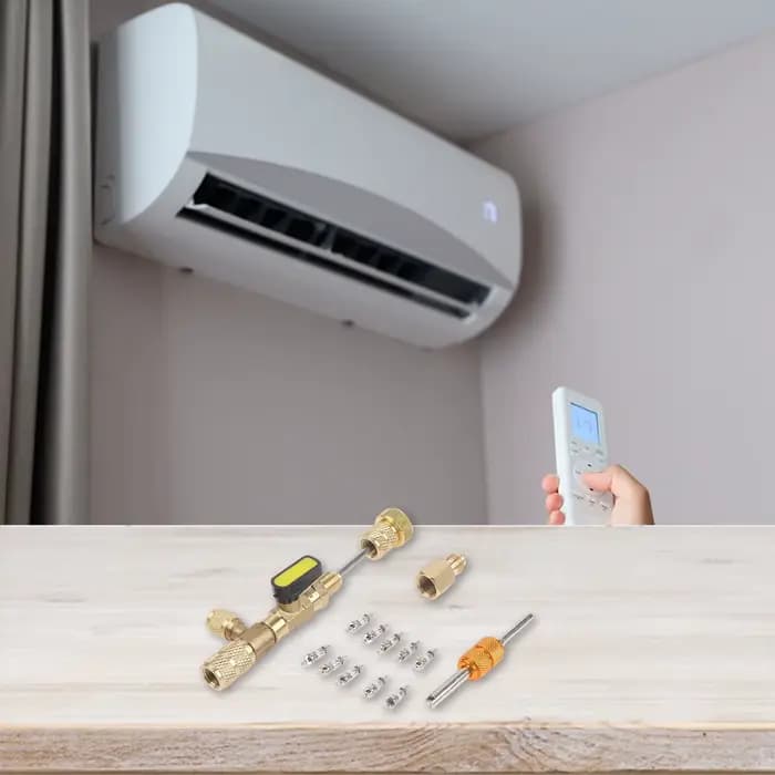 Outil de pose et de retrait de noyau de valve en laiton et acier inoxydable pour climatiseurs R12 R22 R404 R407 R410 R32 pour propriétaires de maison et professionnels