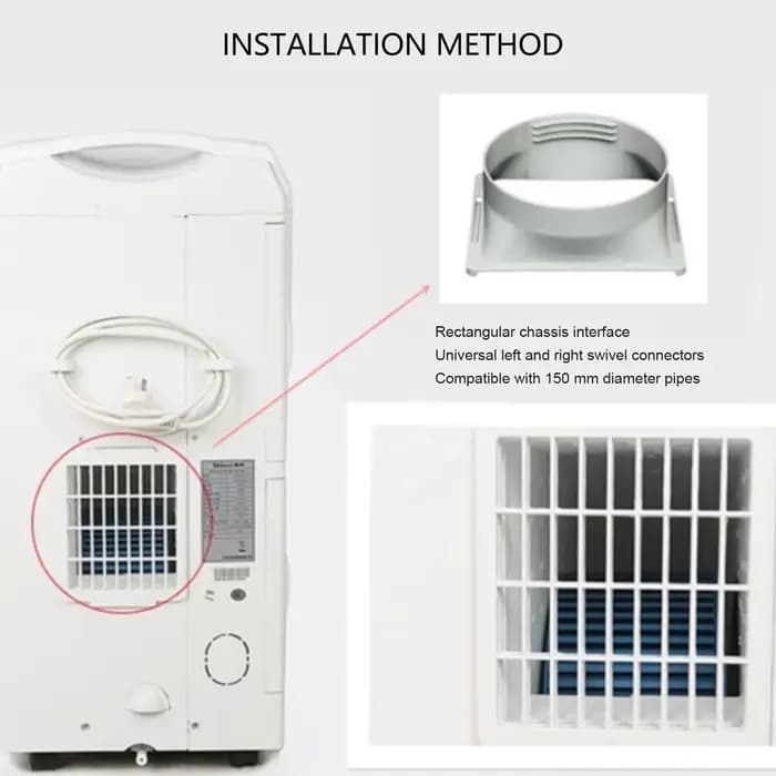 Adaptateur de tuyau d'échappement pour climatiseur, coupleur de tuyau d'échappement rond, portable, installation facile, ABS 150mm pour la maison