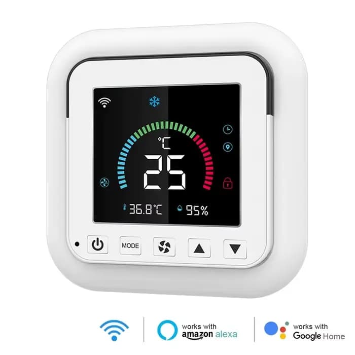 Thermostat WiFi pour climatiseur alimentation USB écran tactile LCD contrôleur infrarouge compatible Google Home Alexa occasion spéciale contrôle de la température et de l'humidité chambre salon bureau