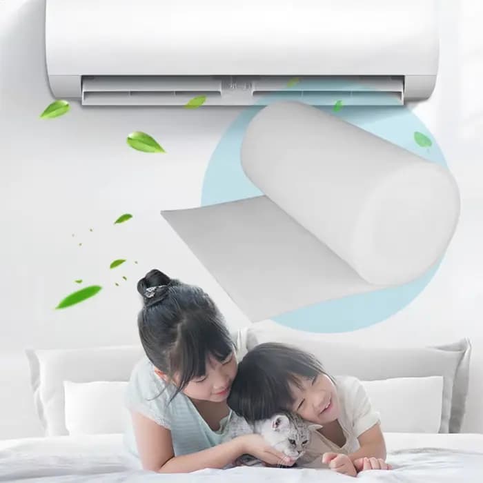 Rouleau de tissu filtrant pour climatiseur 100 cm en coton et charbon actif pour purification de l'air et filtration de l'eau pour usage domestique et professionnel