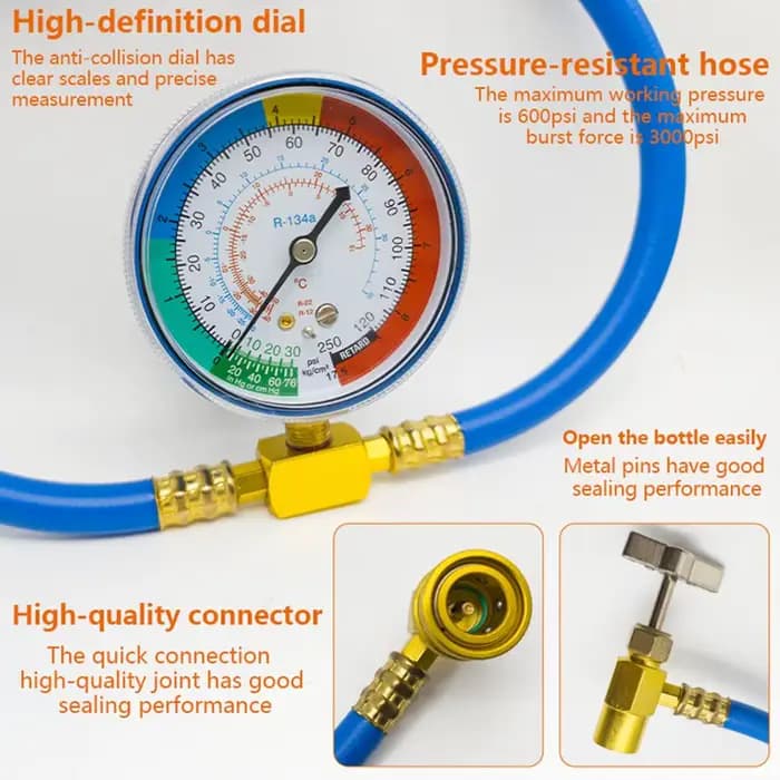 Tuyau de remplissage de gaz réfrigérant fluoré R134a/R12 pour climatisation automobile