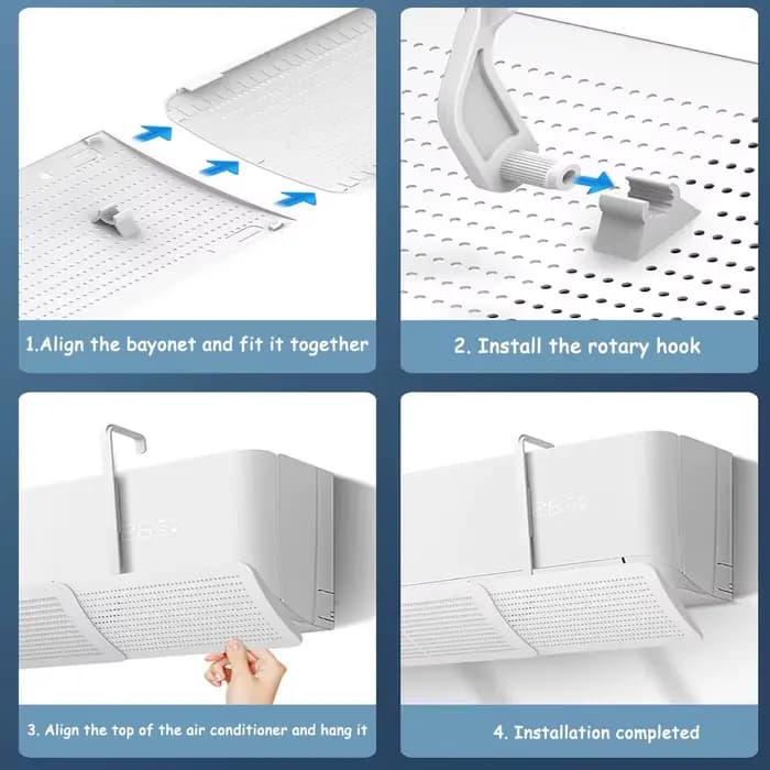 Déflecteur de climatiseur mural anti-courant d'air direct guide d'air froid style nouveau classique post-moderne PVC facile à installer pour salon chambre bureau toute l'année