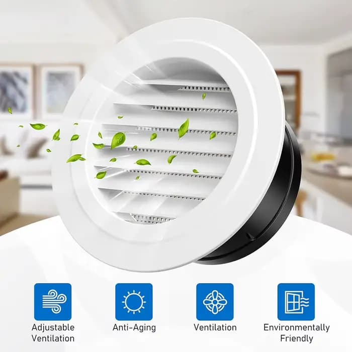 Évents de conduits évents à persiennes ronds en ABS pour ventilation mur évent couvre réglable air vol occasions spéciales pour intérieur